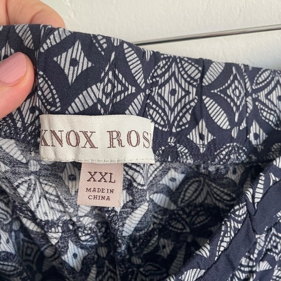 Navy Printed Pants Knox Rose XXL - Picture 2 of 7